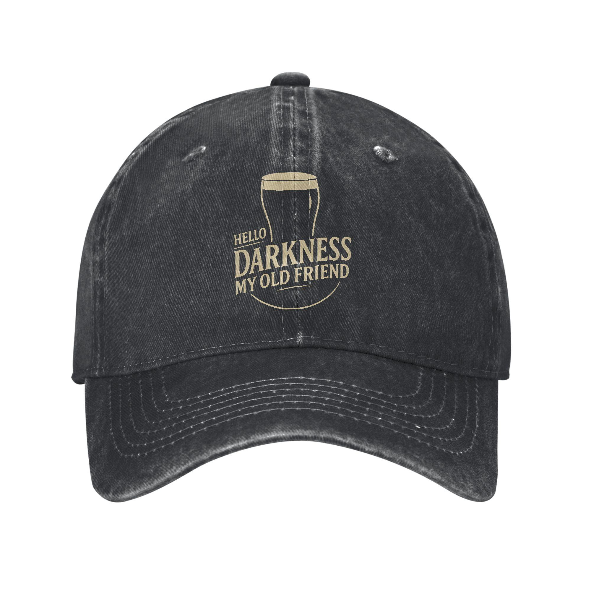 

Washed Baseball Cap Hello Darkness My Old Friend Summer Trucker Hat For Women Men Streetwear Outdoor Sports Sun Snapback Cap One Size чёрный