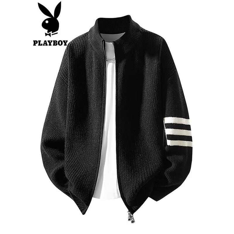 PLAYBOY Men s Stand Collar Cardigan Sweater L 3700₽