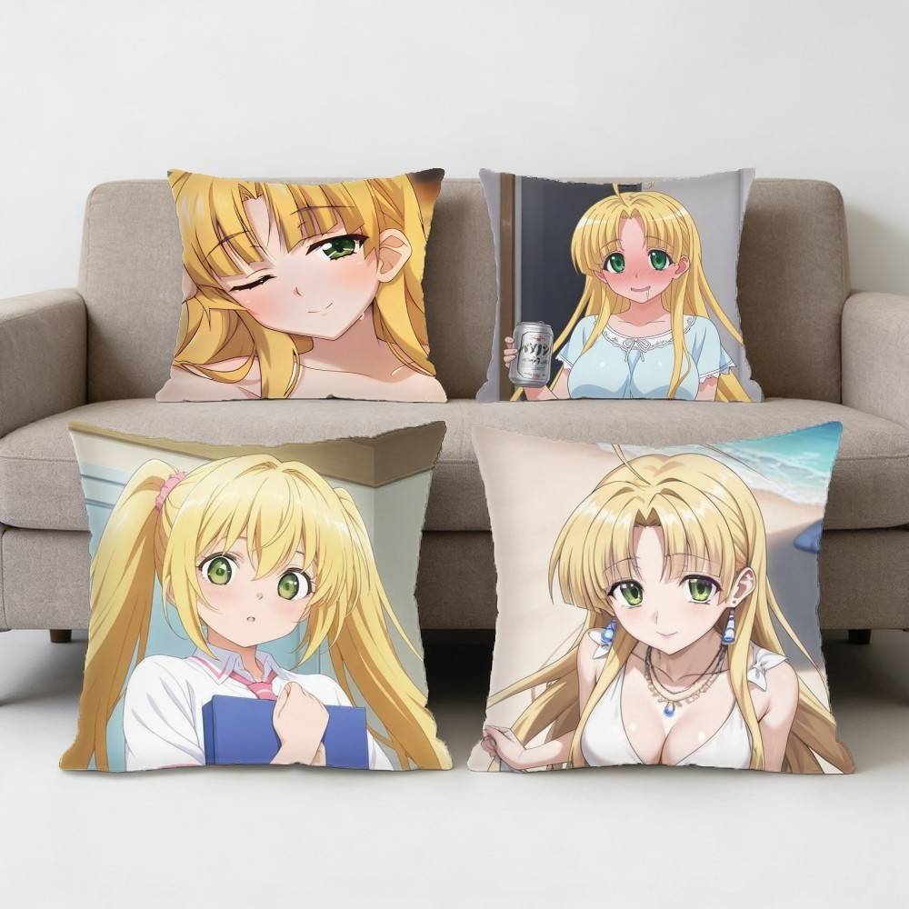 High School DxD Asia Argento Pillow Case Antidustmite Pillowcase Invisible Zipper Silky Sofa Cushion Cover for Bedroom