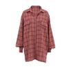 American Retro Brick Red Scottish Plaid Loose Shirt 1116 Autumn New European and American Plaid Shirt Women's Clothing