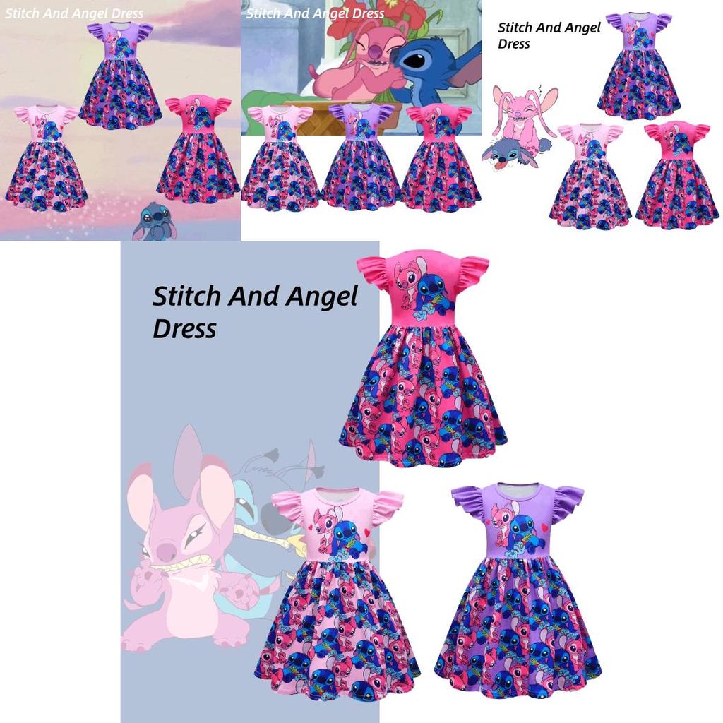 New Arrival Girls' Star Baby Stidi Dress A-line Dress With Flying Sleeves