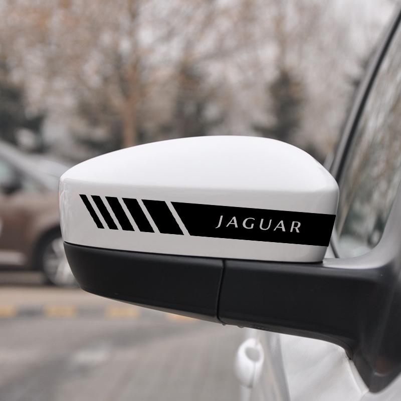 2 stuks Auto PVC Streep Racing Strepen Achteruitkijkspiegel Stickers Voor Jaguar XF XE XJ XJ8 X351 F Pace X Type F Type Ketting Tijera Kleding Sleutelhanger