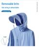 UPF50+ Printed Ice Silk Sun Protection Jacket with Detachable Hood for Men & Women – Breathable, Anti-UV.