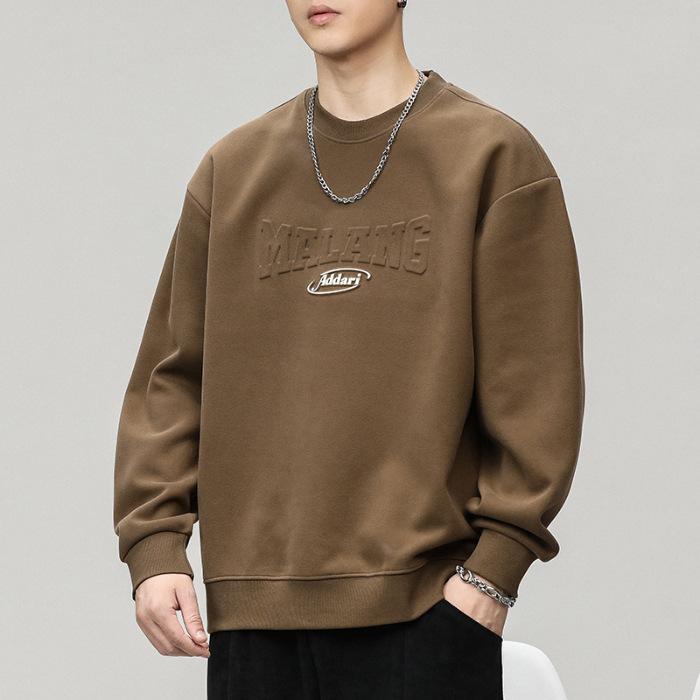 

Свитер мужской весенне-осенний трендовый брендовый мужской большой размер осенний мужской большой размер трендовый грубый красивый топ с длинным рукавом американский тренд 4XL темно-коричневого