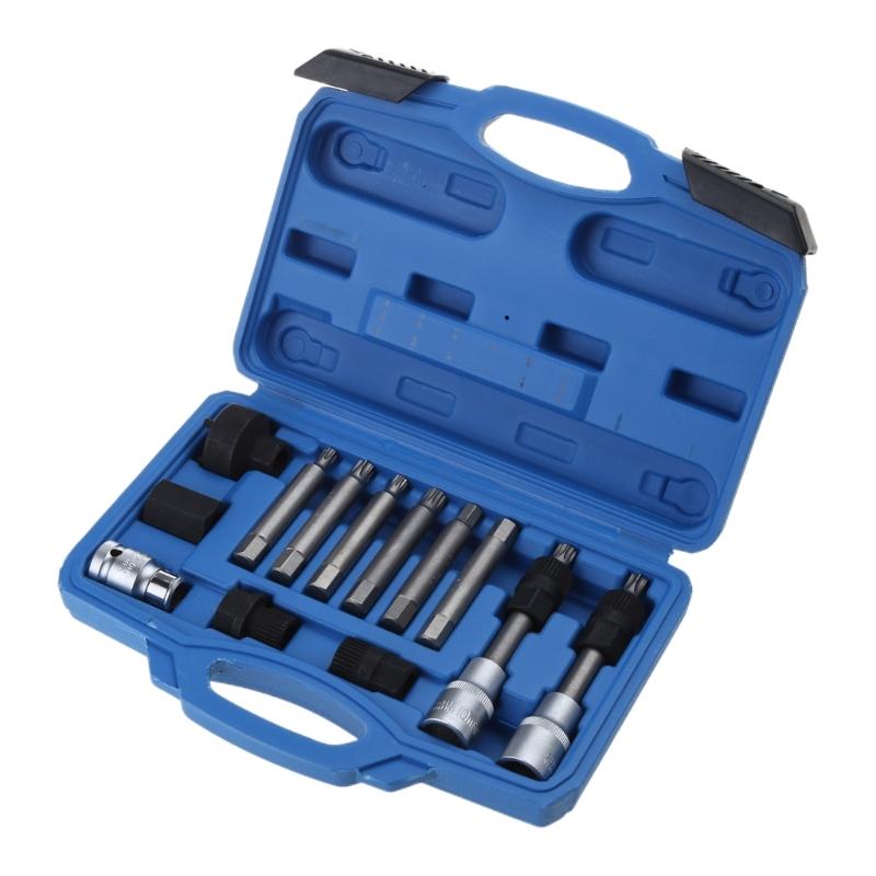 13 Pcs Alternator Engine Auto Tool Set Metal Alloy Alternator Pulley Removal Tool Fitting For Auto Vehicles