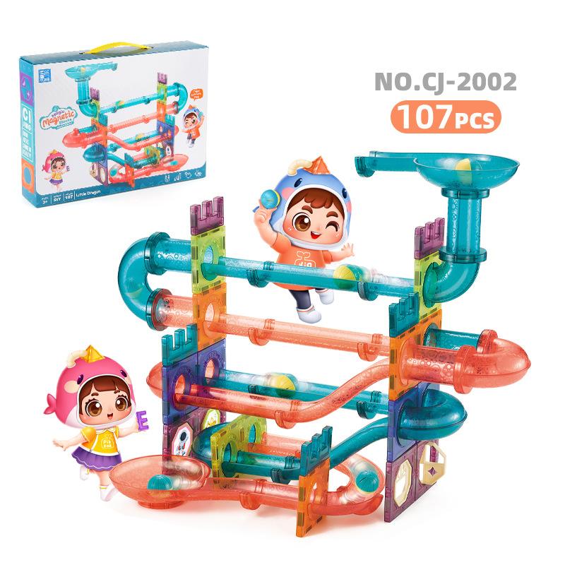 

Детская наука и образование Обучающие игрушки 107 шт. Магнитный строительный блок Магнитный DIY Переменный магнитный набор шарикового трека 107pcs1003g