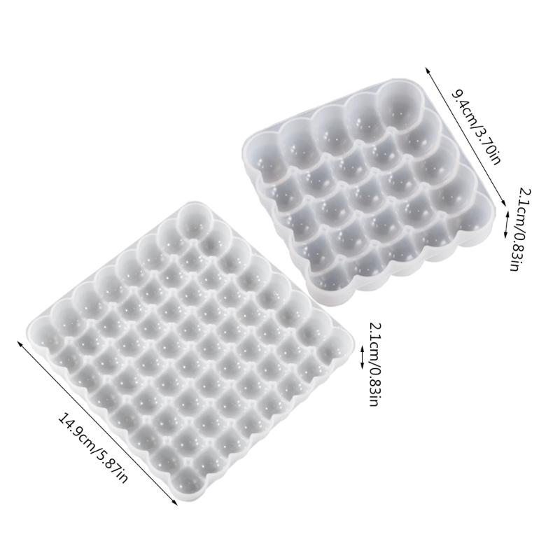 Half Bead Coaster Molds Square Silicone Coaster Mold Cup Mat Mold Square Epoxy Casting Mold for Resin Coaster Home Decor