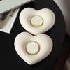 Heart Shaped Ceramic Candlestick Holder Small Heart Candle Holder for Wedding Party Anniversary Valentine's Day Dining Table Centerpiece