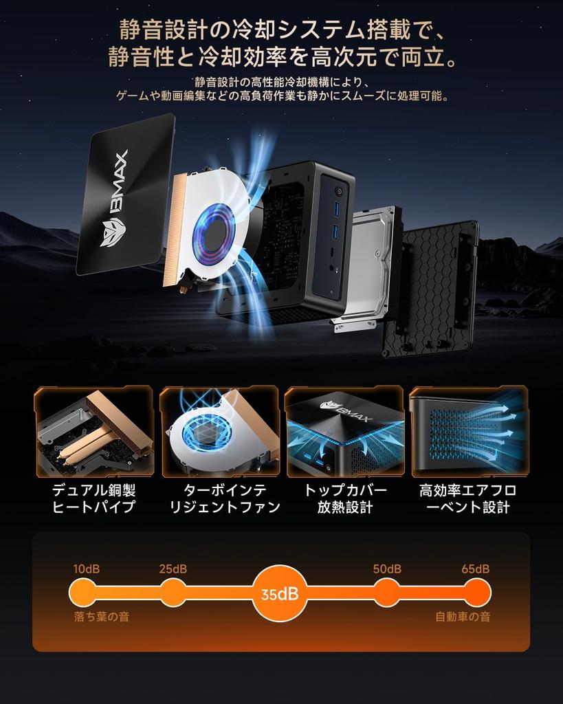 Bmax B5A Pro Mini AMD Ryzen 7 Windows 11 8 16 Threads To 512GB SSD 16GB WiFi USB HDMI DP Triple Simultaneous Video Output PC, 5700U, Pro, Cores, (up