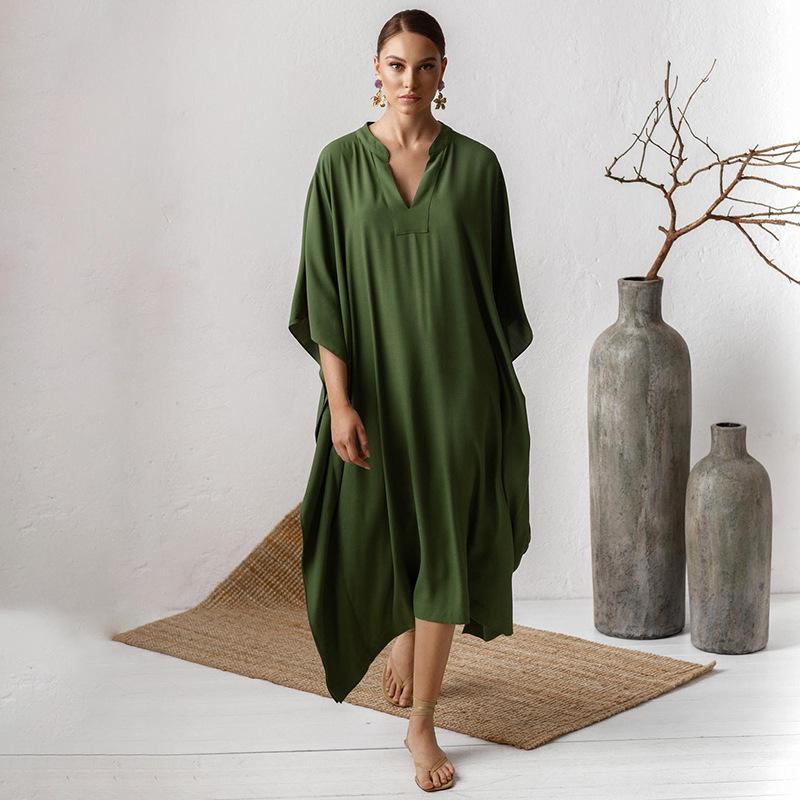Silky Polyester Long Beach Cover-up Dress
