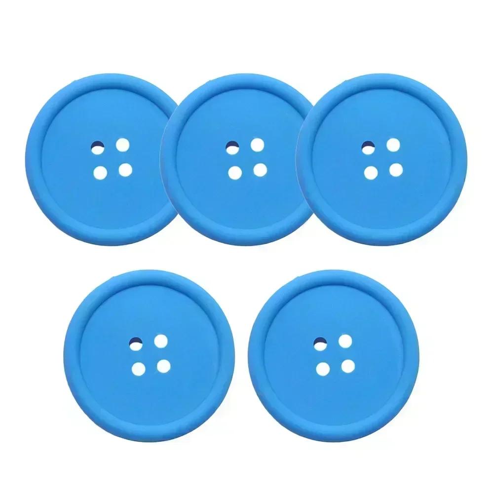 

Table Placemat Coasters 5 Pcs 8.8CM Button Styling Creative High Flexibility Tea Cup Mug Drinks Heat Insulation China Mainland