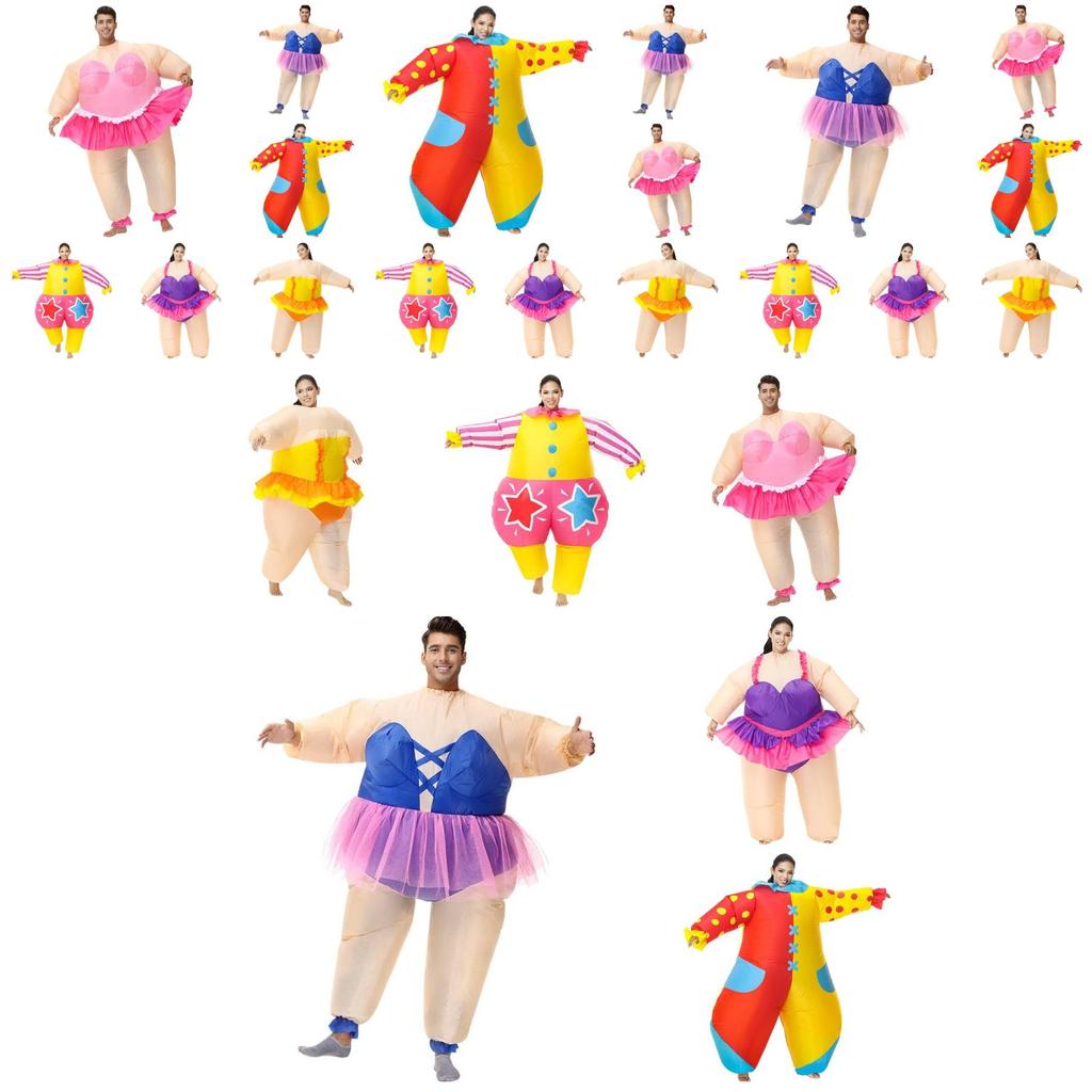 Colorful Adult Inflatable Clown Costume For Festive Occasions And Halloween Parties