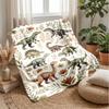 Dinosaurs and Plants Blanket Personalized Name Flannel Blanket Soft Cozy Plush Throw for Sofa Bed Lightweight Home Decor