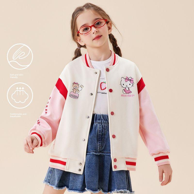 2024 Spring New Children's Clothing Girls' Baseball Jacket Korean Style Long Sleeve Top