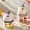 Electric Garlic Chopper with Stainless Steel Blades Mini Food Processor for Mincing Purees Portable Kitchen Gadget for Home Camping Travel
