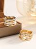 4pcs Glamorous Personalized Cubic Zirconia Multi-Layer Adjustable Copper Alloy Colorful Rings