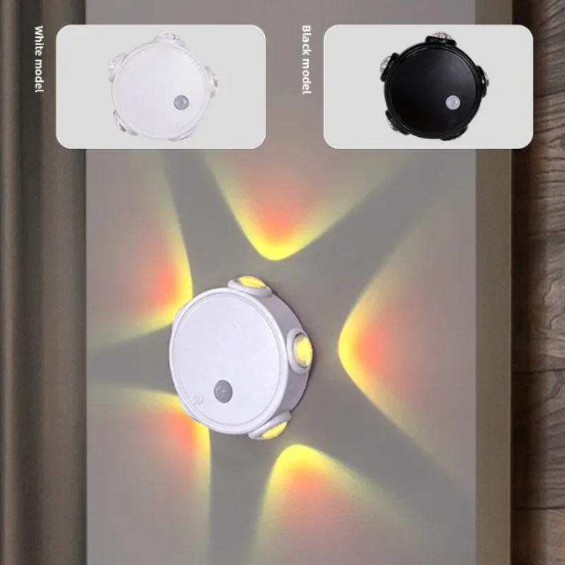 1PC RGB Rechargeable Cat Eye Ambient Light Motion Sensor Night Light Magnetic Wall Lamp for Bedroom Hallway Stairs Decor