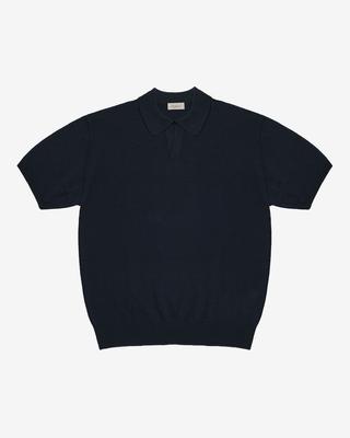 Solti Essential Comfort Open Collar Knit (Navy)