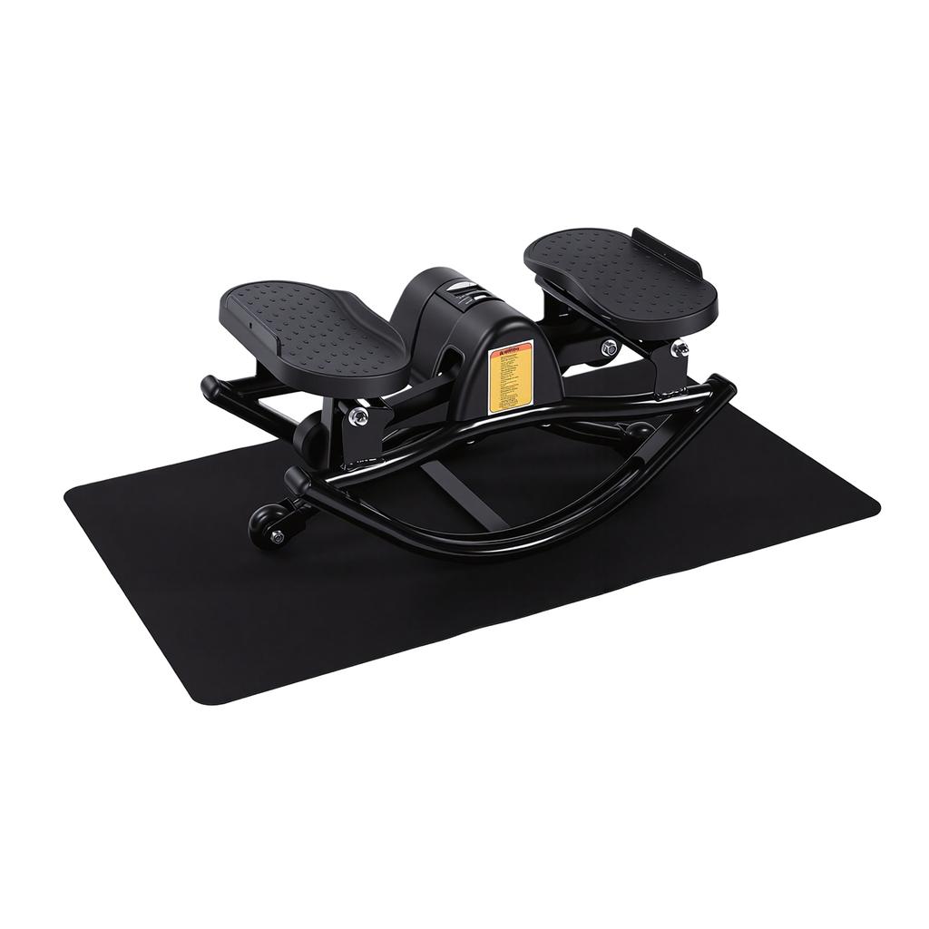 U Shaped Fitness Stepper Low Impact Side to Side Stepper with Bands Digital Display for Full Body Workout