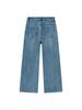 Zhi Zhi Winter Cropped Wide-Leg Fleece Jeans for Petite Women - Thick Plus Velvet Stretch Denim
