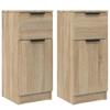 811122 vidaXL Buffets 2 Pcs Sonoma Oak 30x30x70 Cm Engineered Wood
