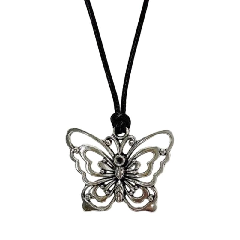 

Butterfly Pendant Choker Necklace Wedding Clavicle Chain Fashion Party Jewelry for Women Simple Temperament Necklaces 1 чёрный