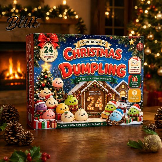 Soft Silicone Figurine Christmas Squeeze Advent Calendar 2026, 24 Days Mini Dumpling Creative Box Figures Countdown Calendar, Stress Relief