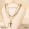 Trendy Simple Stackable Double Layer Gold Cross Necklace