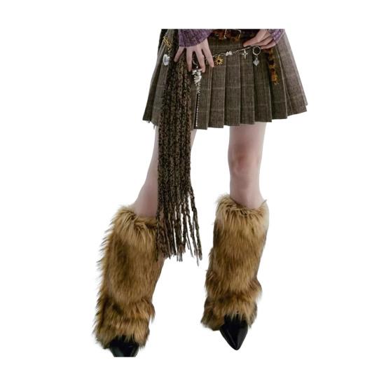 Faux Fur Fuzzy Leg Warmer for Women Girls Soft Plush