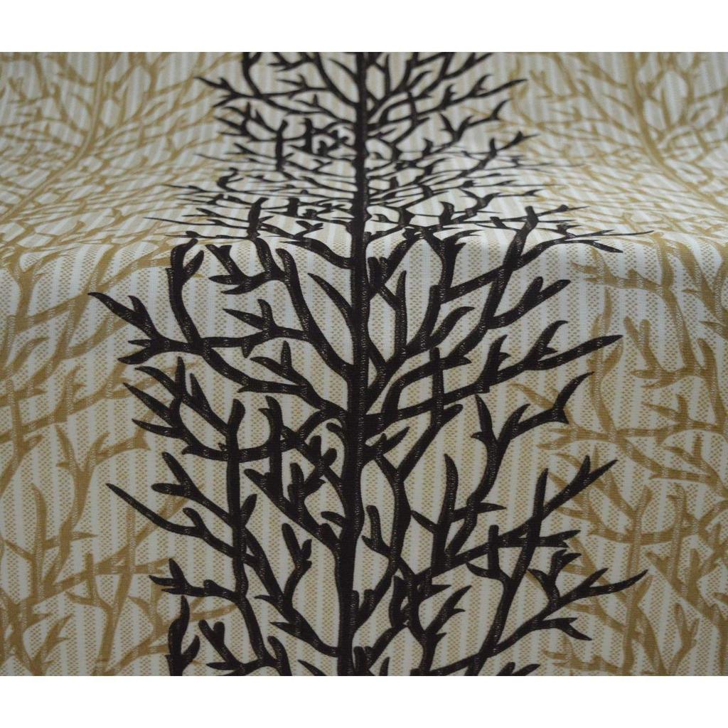 Abstract 2 Piece Eyelet Polyester  Curtain , Brown