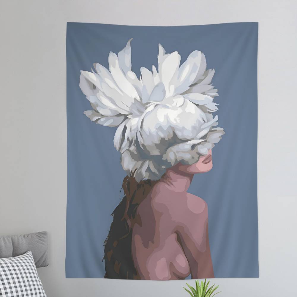 Abstract Flowers Girl Colorful Tapestry Wall Hanging Bohemian Wall Tapestries Mandala Wall Hanging Sheets