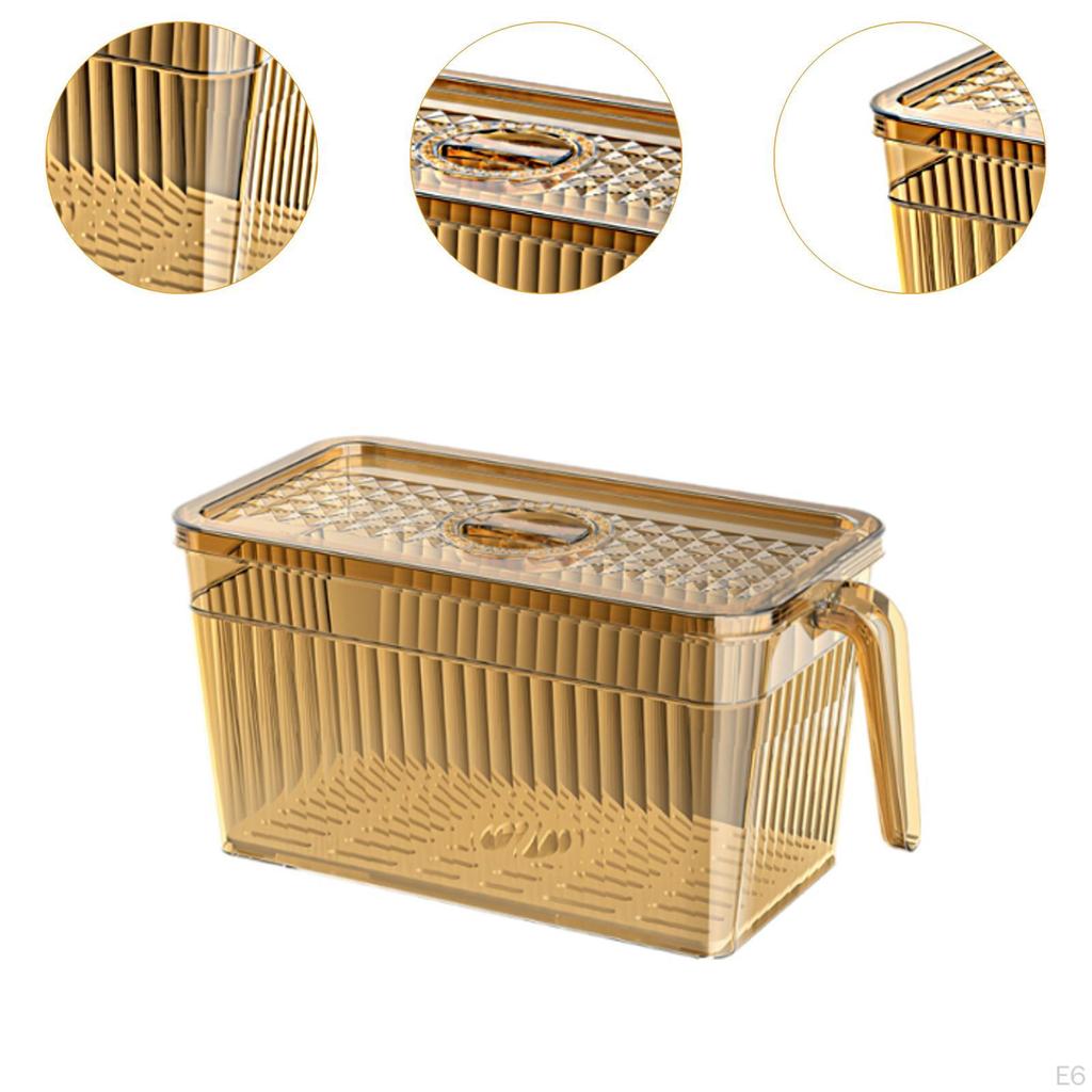 Food Organizer Container for Fridge with Drainage System