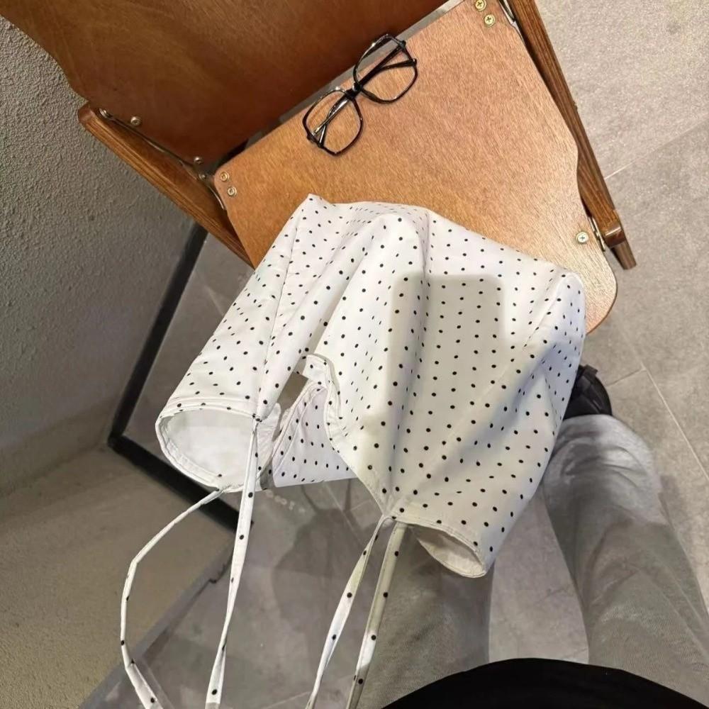 Fashion Canvas Polka Dot Tote Bag Versatile Portable Handbag Large Capacity Shoulder Bag Women