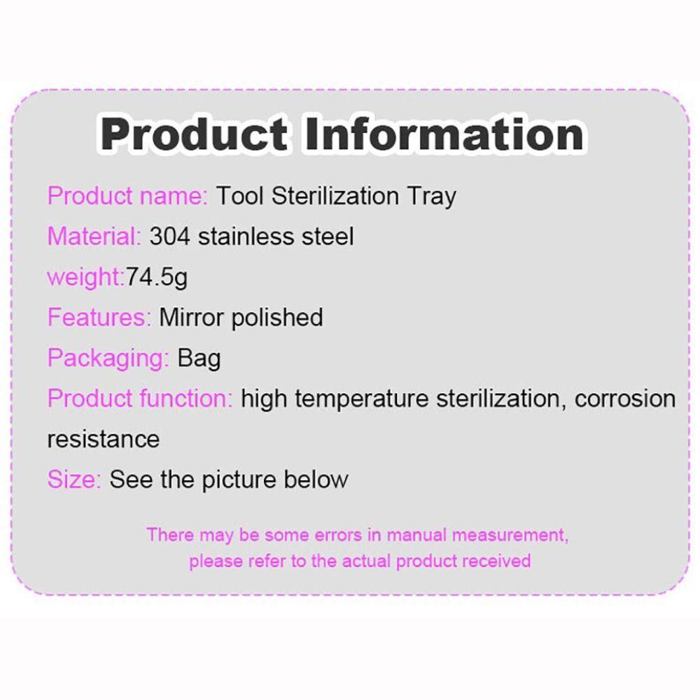 New Stainless Steel Nail Art Equipment Plate Square High-temperature Resistant Doctor Dental Tray Supplies Tools