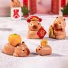 Yousheng 7 Pcs Capybara Miniatures Mini Capybara Figurines Resin Fortune Capybara Collectibles Statues for Car Dashboard Bookshelf Office Desk