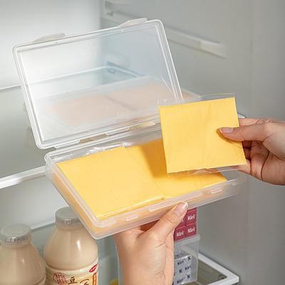 Flip-Top-Butterblock-Aufbewahrungsbox für Käsescheiben, tragbarer Kühlschrank, Obst- und Gemüse-Frischhalte-Organizer