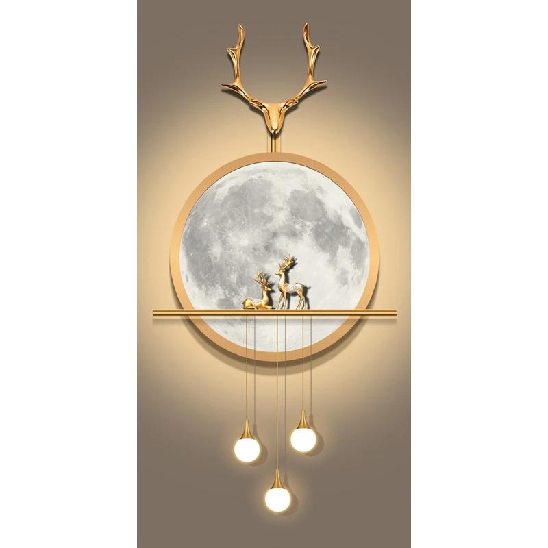 Nordic Style Golden Deer Tree Canvas Poster Prints Luxurious Wall Art Modern Canvas Paintings for Your Living Room Home Decor