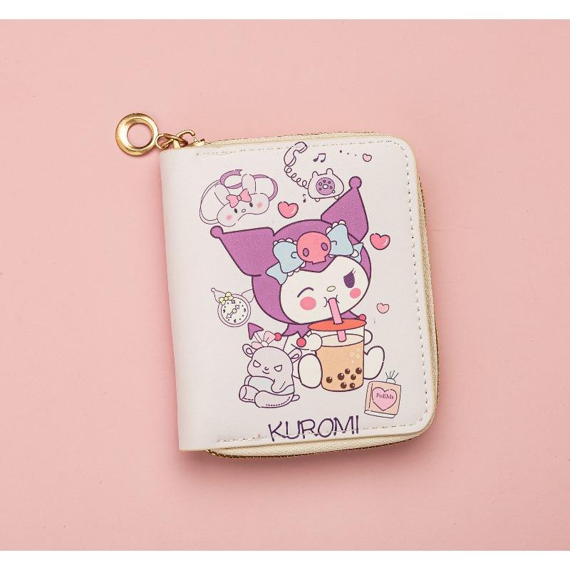 Новый мультяшный милый кошелек с короткой молнией для студенток, кошелек для карт, сумка для мелочи 11*8.5*2