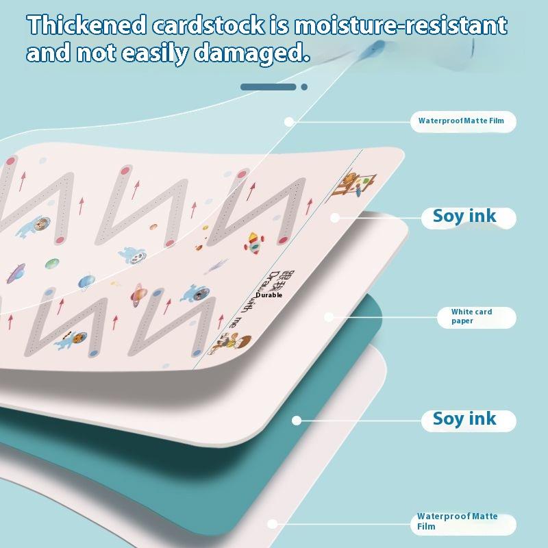 32 Pages Writing Drawing Educational Picture Books Toddler Pen Control Training Workbook Baby Magical Tracing Practice Copybook