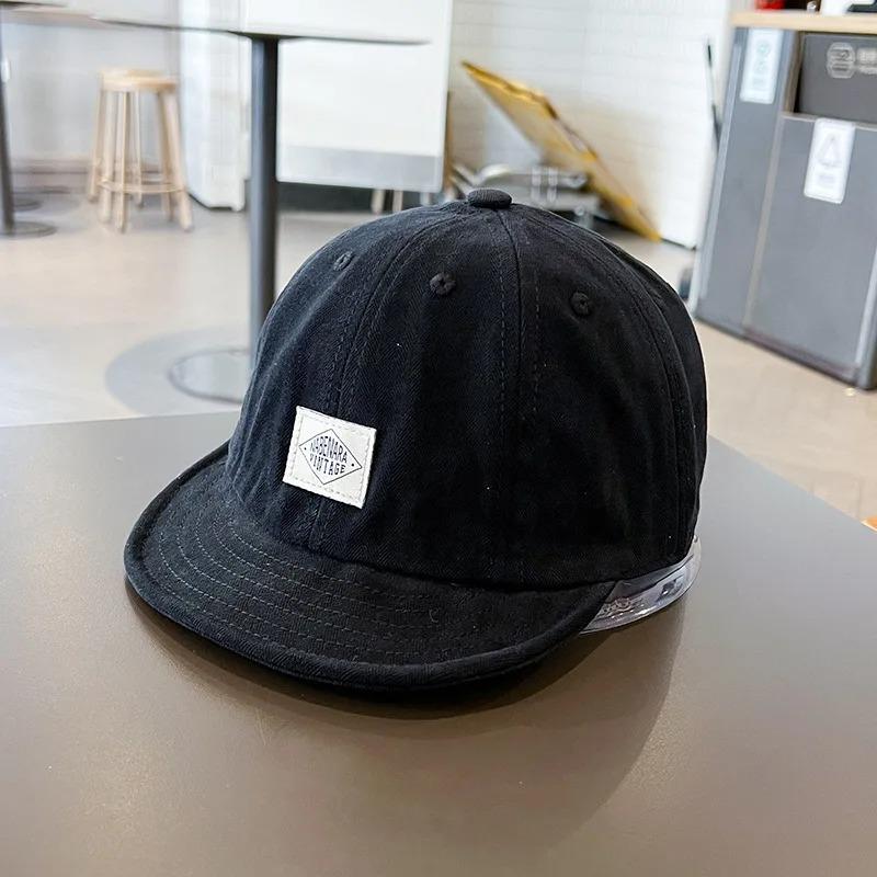 

Women s Retro Baseball Hat - Spring & Autumn Soft Top Short Brim, Cloth Label, Niche Street Style Tooling Cap чёрный