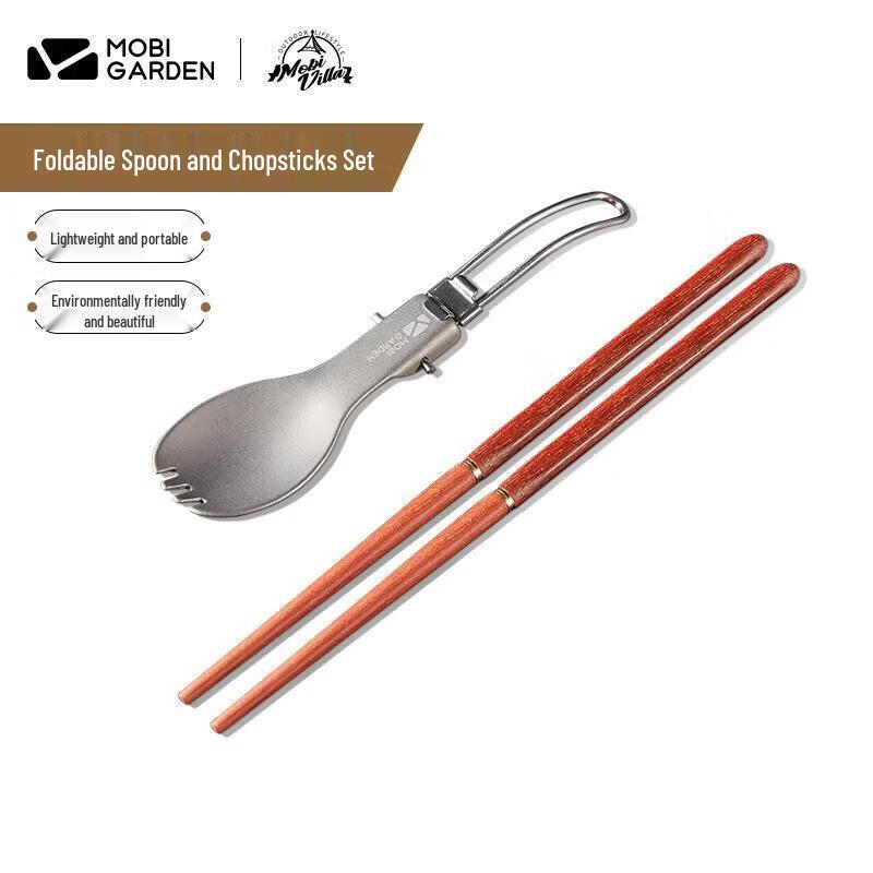 MOBIGARDEN Portable BBQ Picnic Spoon & Chopsticks Set