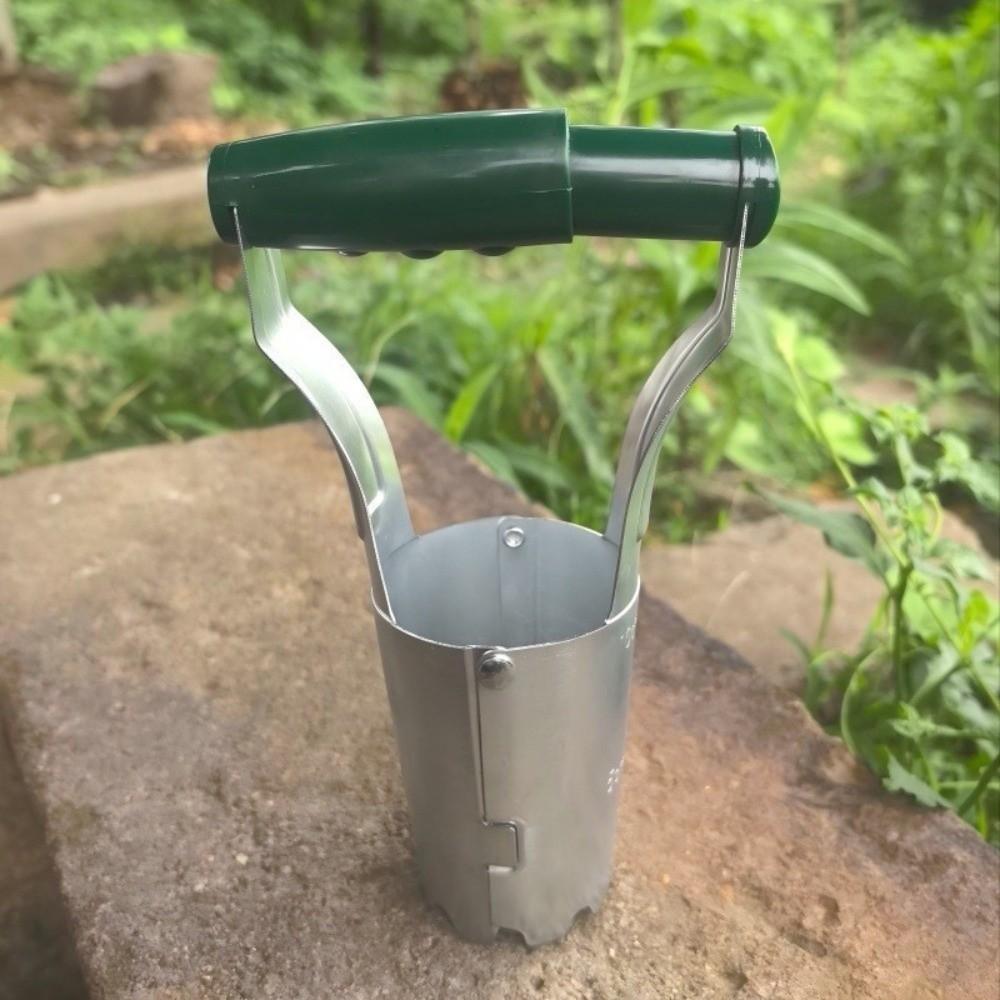 Handheld Seedling Transplanting Plastic Handle Cylinder Hole Punch Digger Efficient Horticultural Tool Vegetable Planter