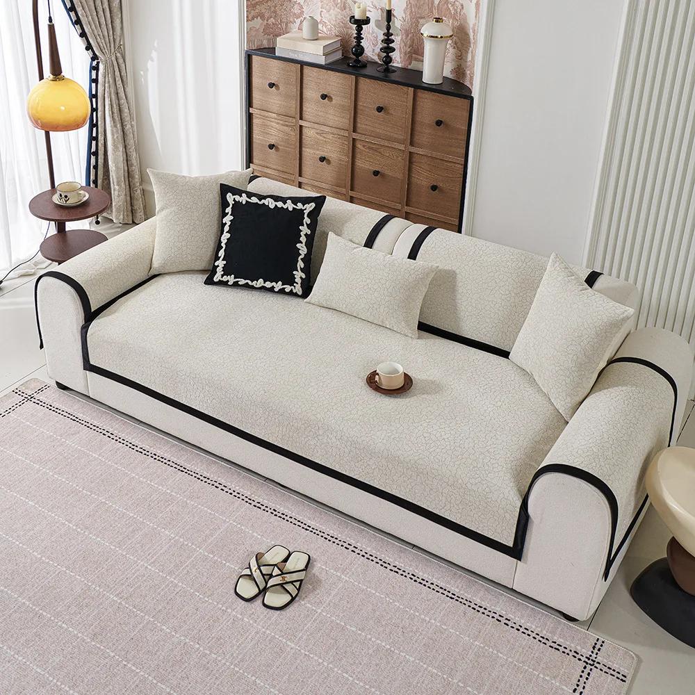 Nordic Chenille Sofa Seat Cover For Living Room Non-Slip Couch Mat Towel Soft Corner Sofa Slipcover Seat Home Protection Pad