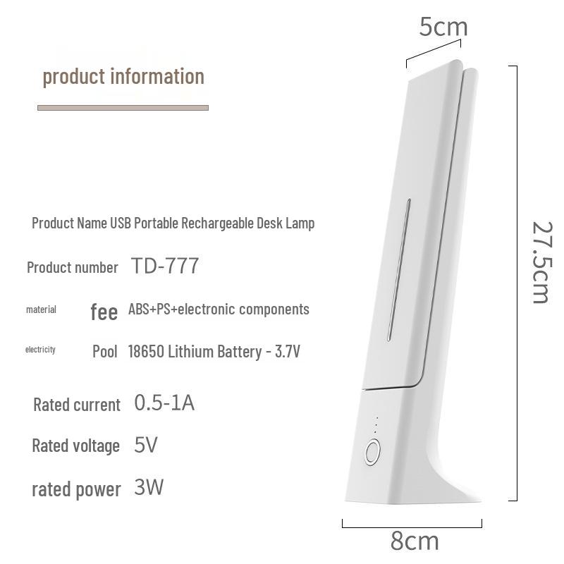 USB Rechargeable Folding LED Desk Lamp - Eye Protection, Long Battery Life, Perfect for Student Dorms or Bedside Use