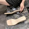 Beautiful transparent crystal heel sandals women's 2025 summer wear skirt fashion transparent special-shaped slippers