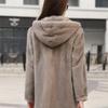 Imitation fur new imitation mink coat women's hooded imitation mink coat