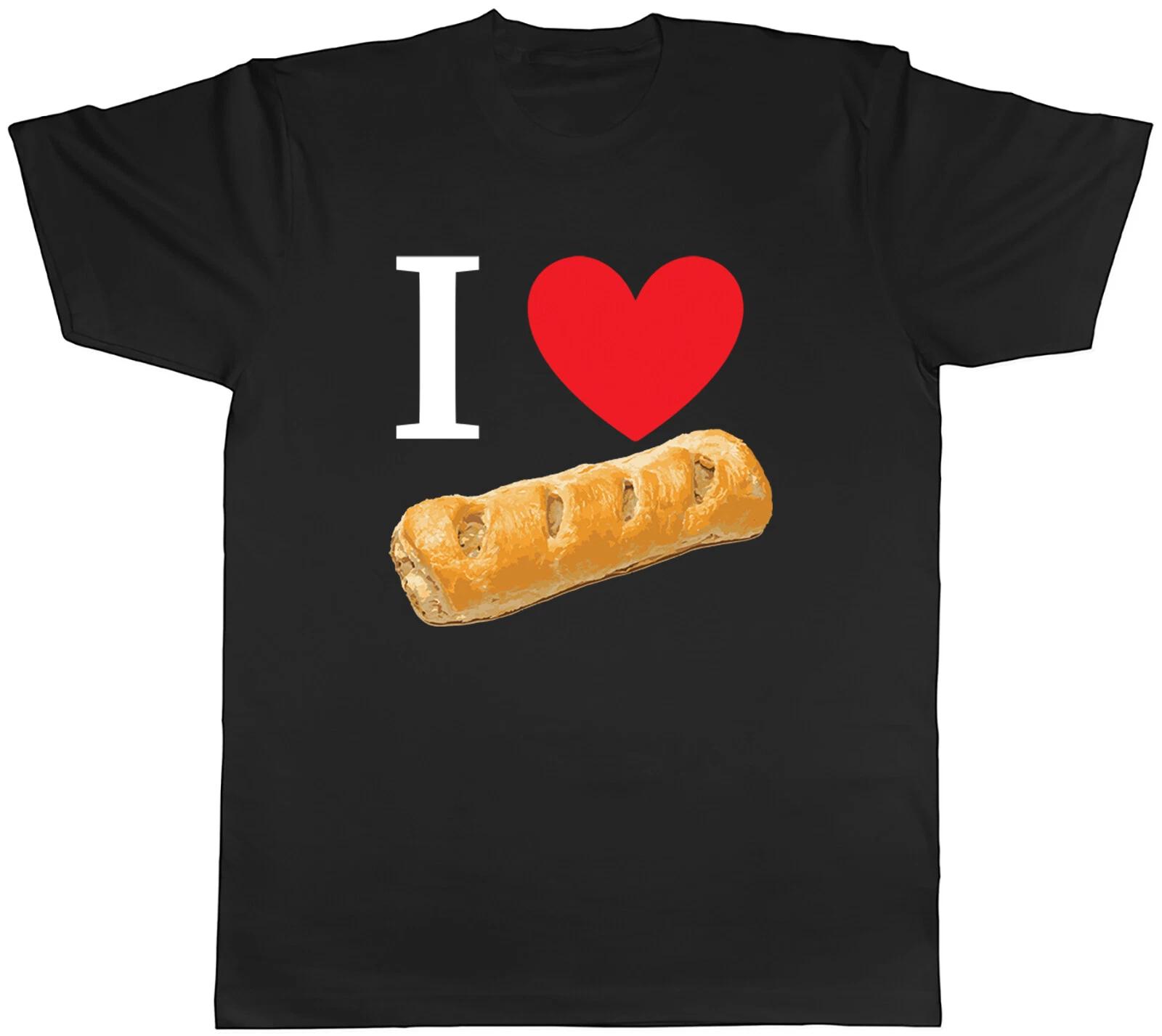 I Love Sausage Roll Mens T-Shirt Baked Goods Lover Tee Gift XXXXL