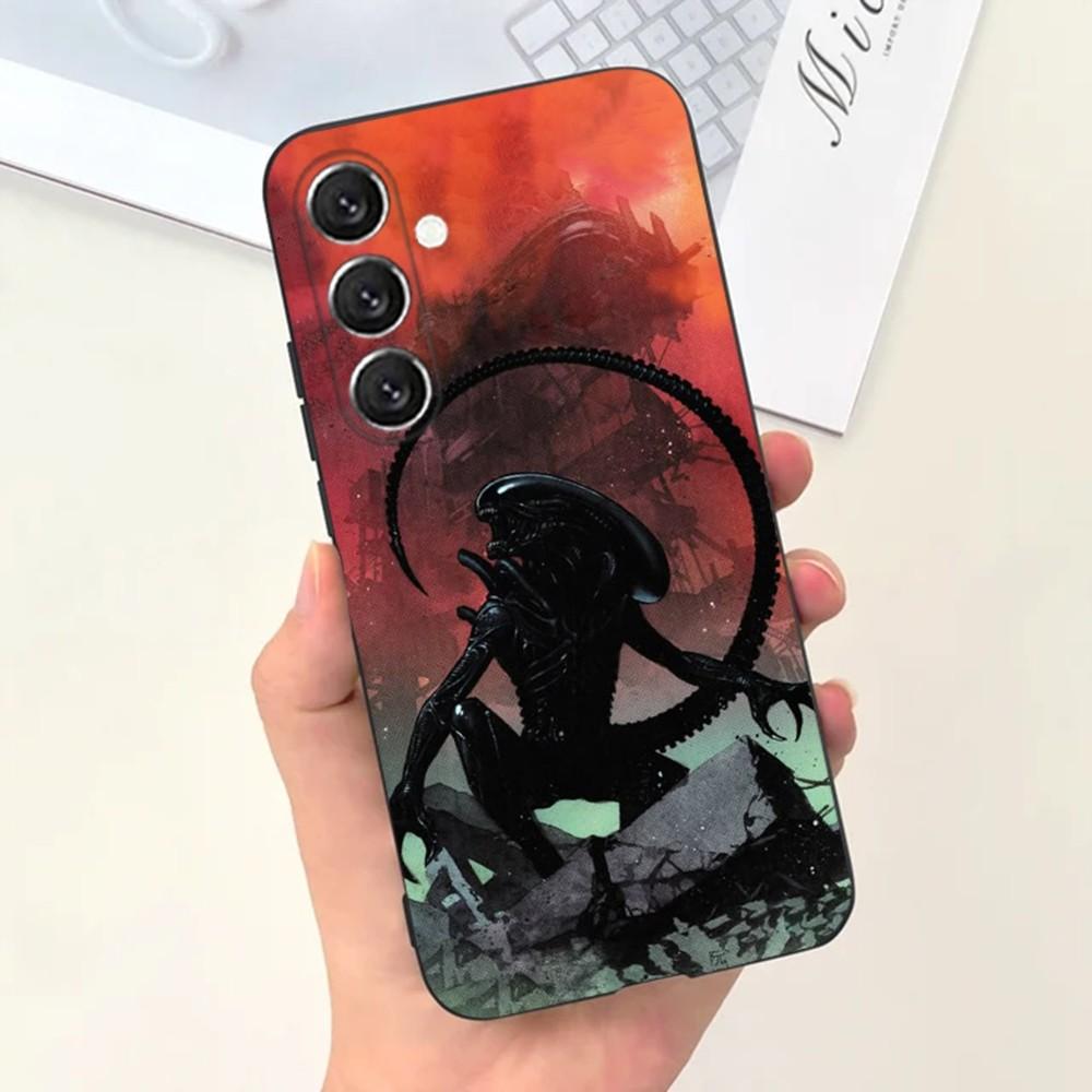 Movie A-Alien Xenomorph Phone Case For Samsung S25,S24,S21,S22,S23,S30,Ultra,S20,Plus,Fe,Lite,Note,10,9,5G Black Cover