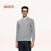 CROQUIS Men's V-Neck Long Sleeve Wool Sweater