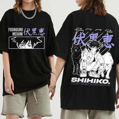 Hot Anime Jujutsu Kaisen Fushiguro Megumi Print Men's Tshirt Short Sleeve T Shirt Cool Casual T-shirt Male Harajuku Streetwear Tops
